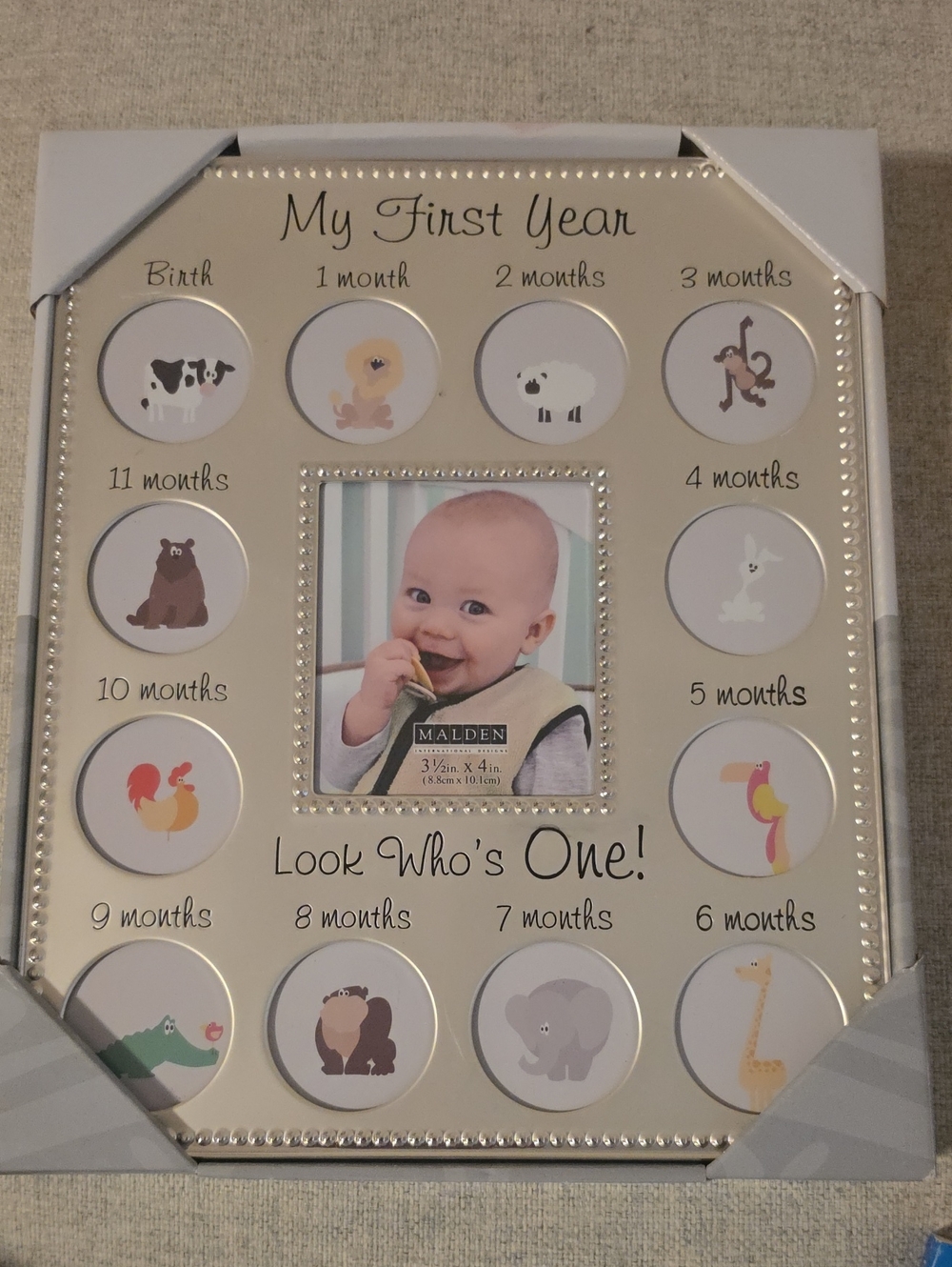 Malden Beige 'My First Year' Baby Photo Frame